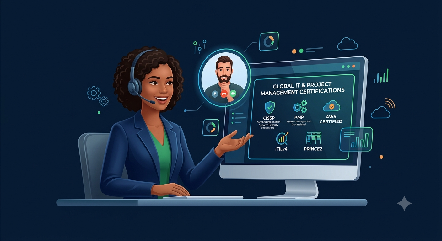 Person on a video call with chat icons